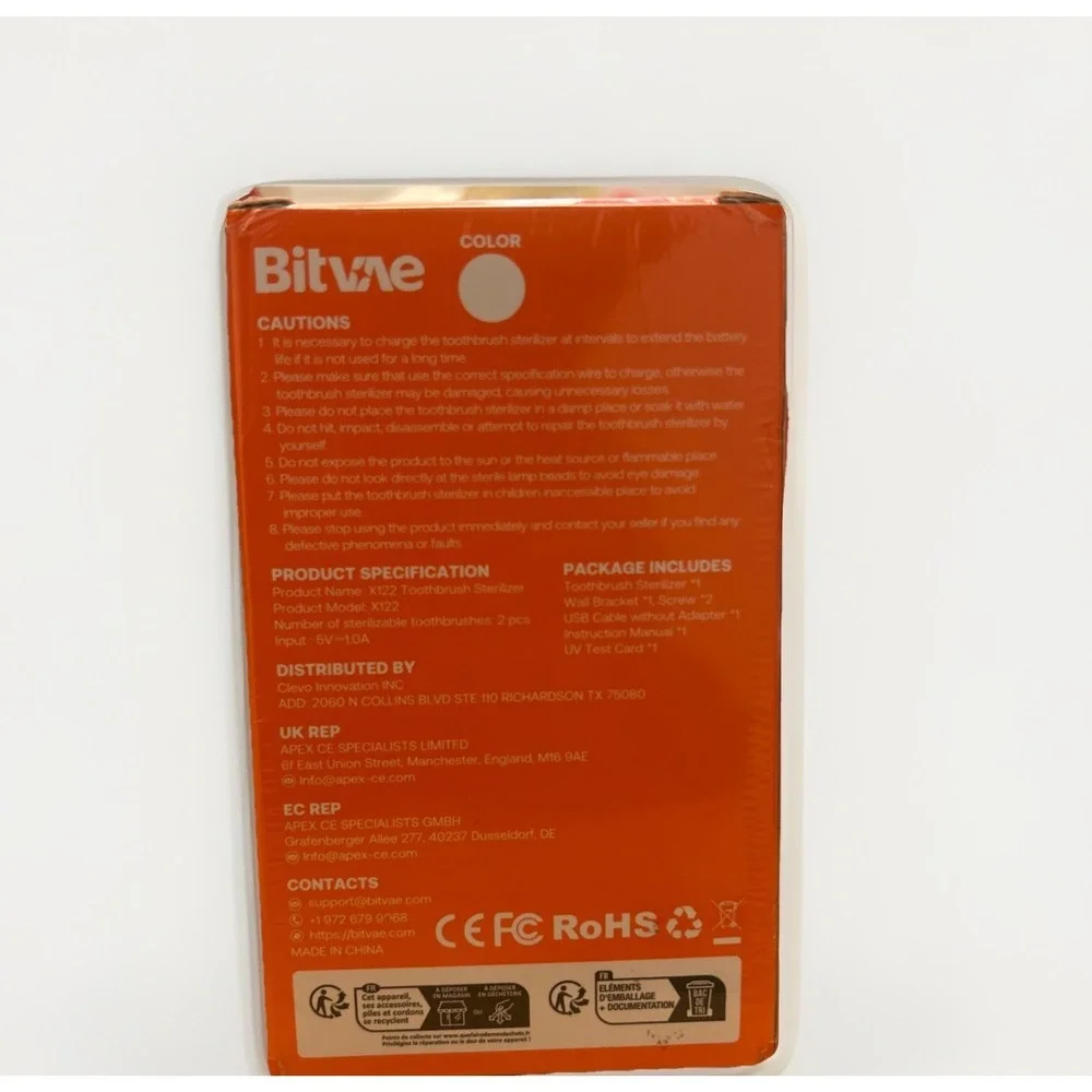 Bitvae‎ X122 Toothbrush Sterilizer with Digital Screen Two Toothbrushes Uv Tech